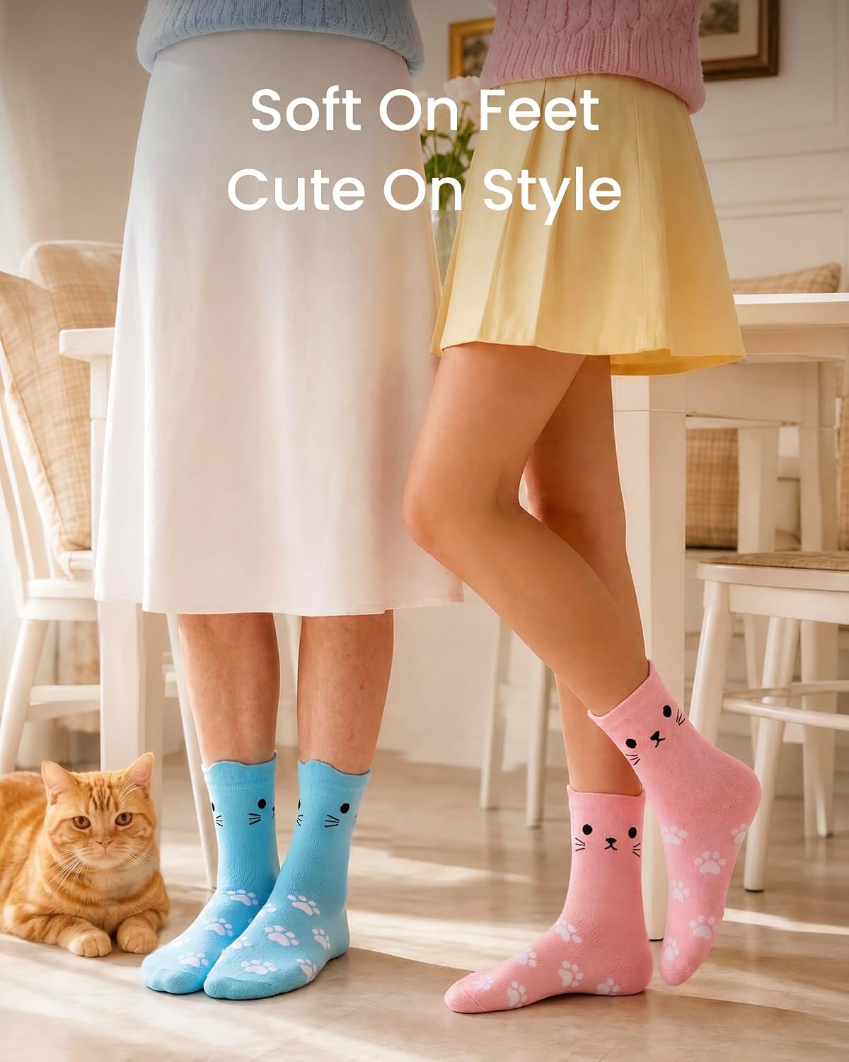 Jeasona Cute Cat Gifts for Women Animal Cat Socks Wife Mom Girlfriend Daughter
