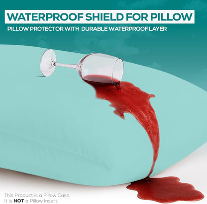 Utopia Bedding Premium 100% Waterproof Pillow Protectors with Zipper Standard Size (Set of 4), Bed Bug and Dust Mite Proof Zippered Pillow Covers, Pillow Encasement Cases, Gray