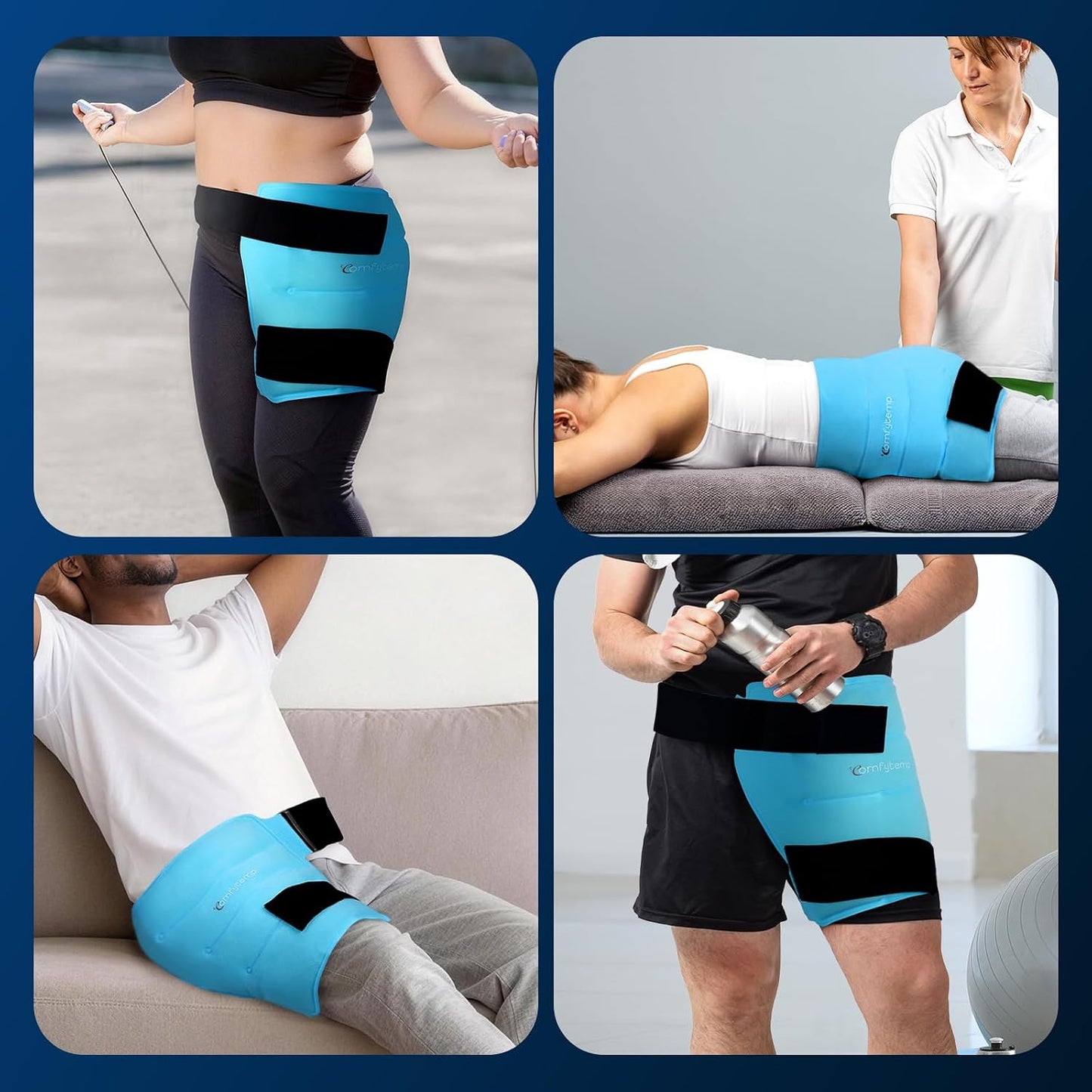 Comfytemp Hip Ice Pack Wrap for Sciatica Pain Relief, Hip Replacement Kit After Surgery, Reusable Gel Ice Pack for Injuries, Hot Cold Compress Recovery Items Physical Therapy for Men Women (L/XL/2XL)