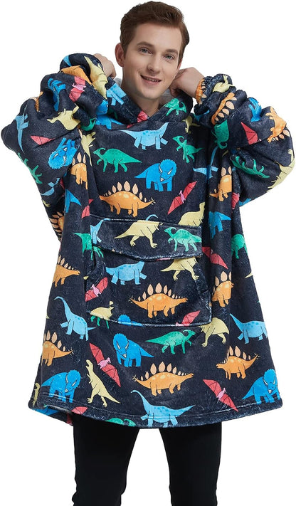 Fiosnow Sun and Moon Blanket Hoodies for Women and Men Adult Oversize Wearable Blanket Hoodies for Soft and Warm