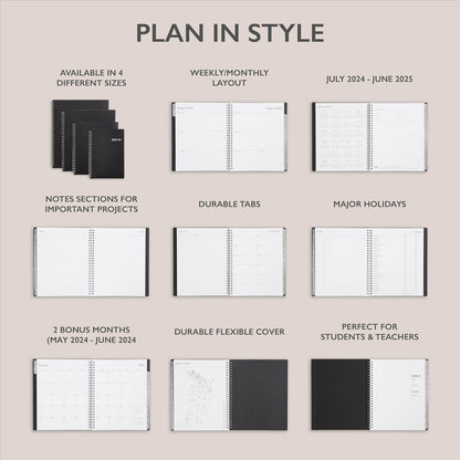 Blue Sky 2026-2027 Weekly and Monthly Academic Year Planner Calendar, July 2026 - June 2027, 8.5" x 11", Flexible Cover, Wirebound, Laminated Tabs, Enterprise