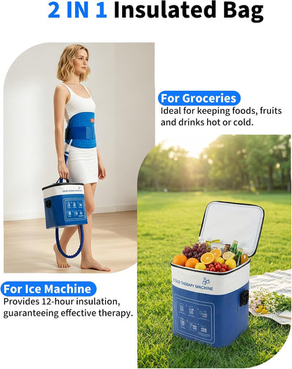 Cold Therapy Machine for Foot Ankle Surgery, Ice Therapy Machine with Pressure Regulator, Timer & Temperature Display, Cryotherapy Unit with Foot Ankle Ice Pack Wrap for Post-Surgery Recovery