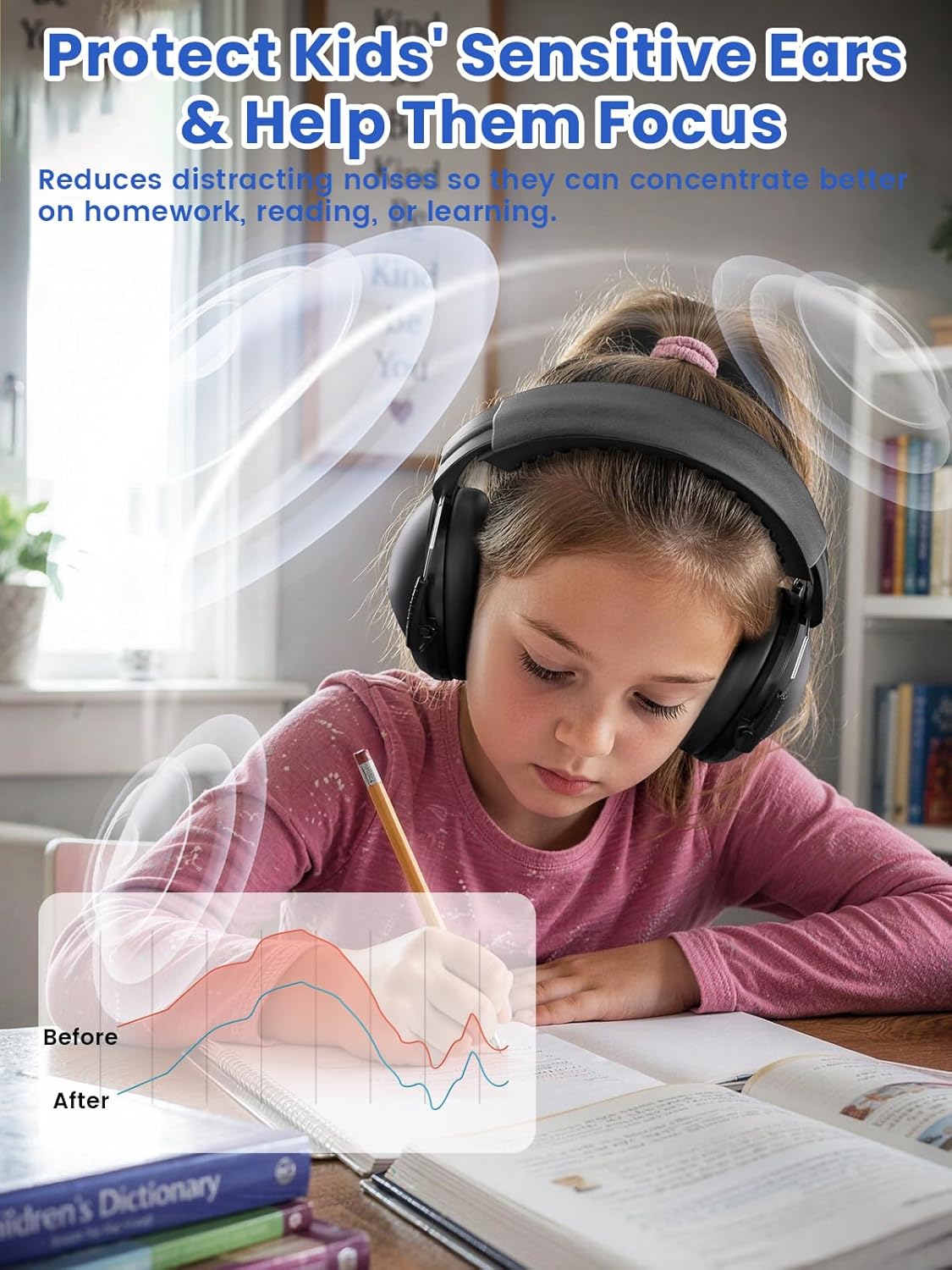 Dr.meter Ear Muffs for Noise Reduction: 27.4SNR Noise Cancelling Headphones for Kids Adults, EM100 Adjustable Hearing Protection Earmuffs for Monster Jam, Autism Sensory, Concerts, Fireworks