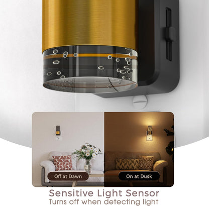 Briignite Night Lights Plug into Wall, Modern LED Night Light Plug in, Dusk to Dawn Sensor,Amber Night Light 0-100LM Adjustable Brightness, Dimmable NightLight for Hallway, Bedroom, Stairway, 2 Pack