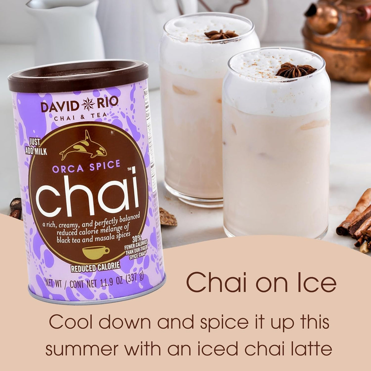 David Rio Elephant Vanilla Chai Tea Latte Mix, 14 Oz