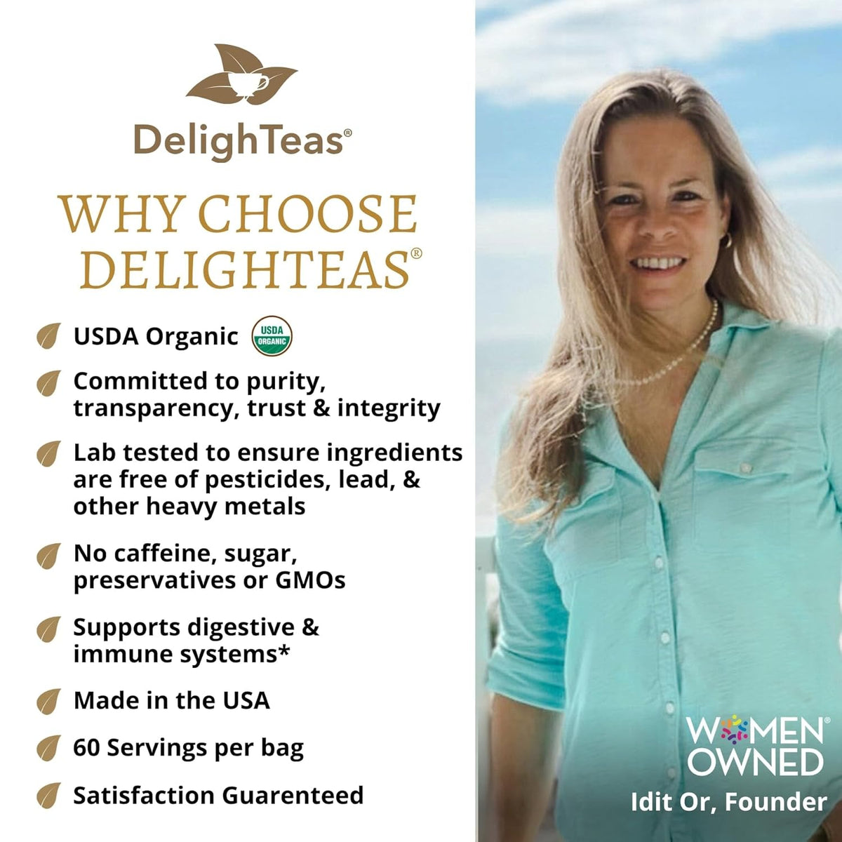 DelighTeas Organic Digest & Detox CCF Tea | Ayurvedic Cumin, Coriander, Fennel Loose Leaf Tea for Digestion, Detox Cleanse | USDA Organic, Non-GMO, Caffeine Free, Sugar Free | 60 Servings, 5 oz.