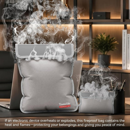 Tamfile Fireproof Document Bag with 2 Pack Fireproof Organizer Travel Bag