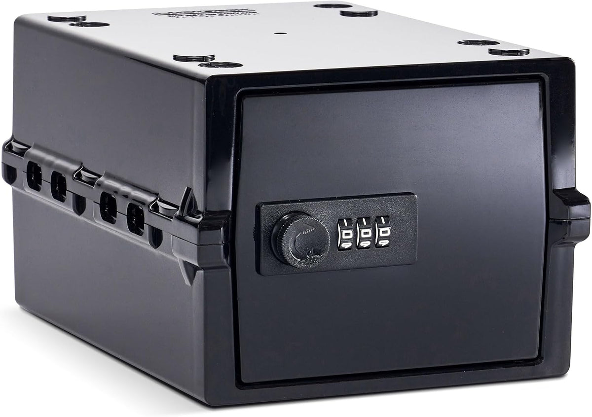 Lockabox Mini™ | Small Lock Box with Combination Lock (Half Letter Sized) | Mini Lockable Box for Small Medicines, Snacks & Mobile Phones | External Size 8.8 x 6.1 x 4.7 Inches (Crystal)