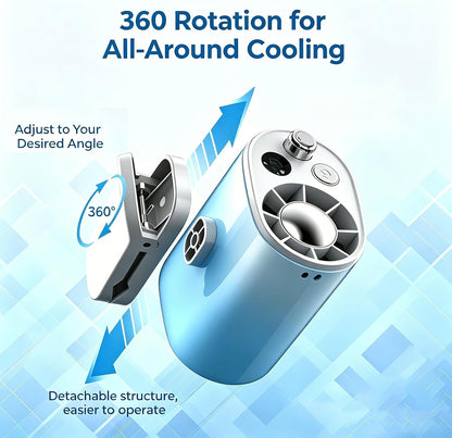 Portable Waist Fan, Clip on Neck Fan 5200mAh Rechargeable Hands-Free