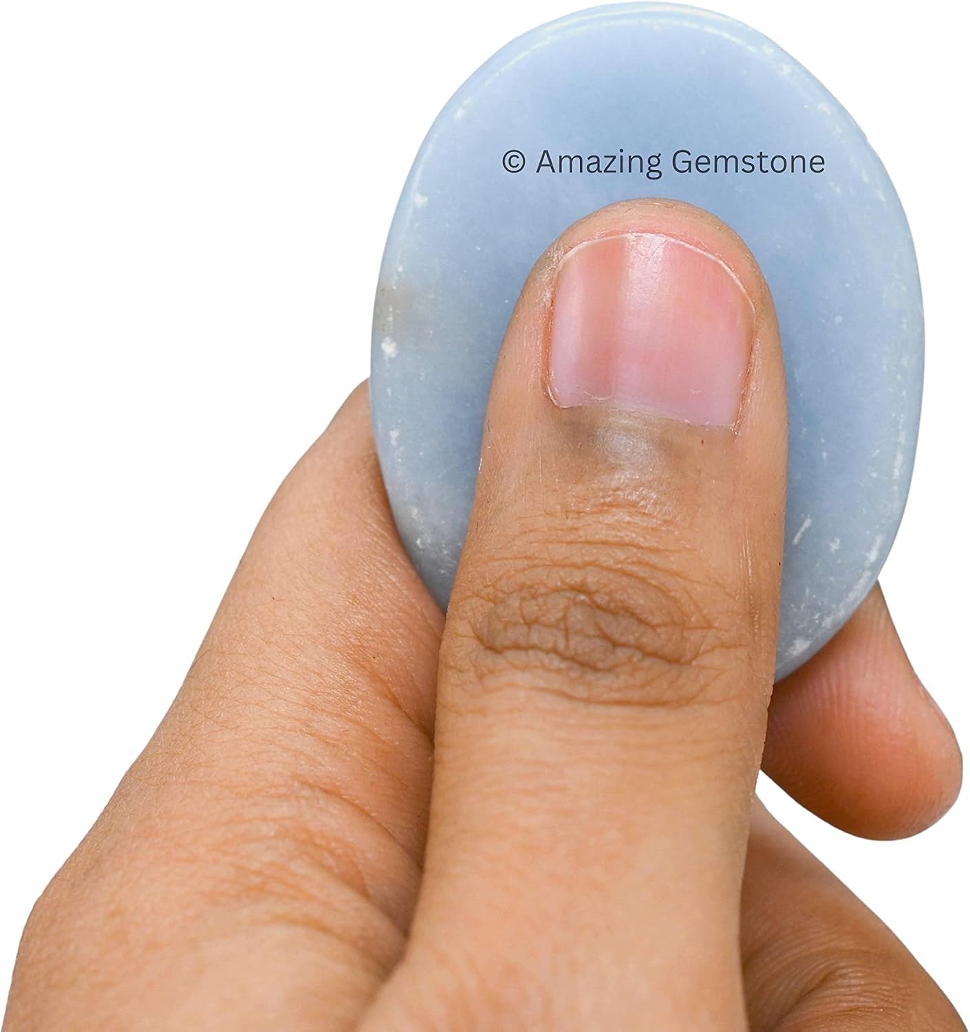 Amazing Gemstone Labradorite Thumb Worry Stone, Anxiety Stone, Healing Crystals - Piedra Crystal Fidget for Gift, Meditation, Calming, Relaxation, Stress Relief - Colors C