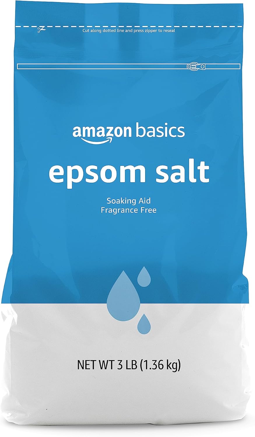 Amazon Basics Epsom Salt Soaking Aid, Lavender Scented, Relax & Relief, Resealable, 3 Pound, 1-Pack (Previously Solimo)