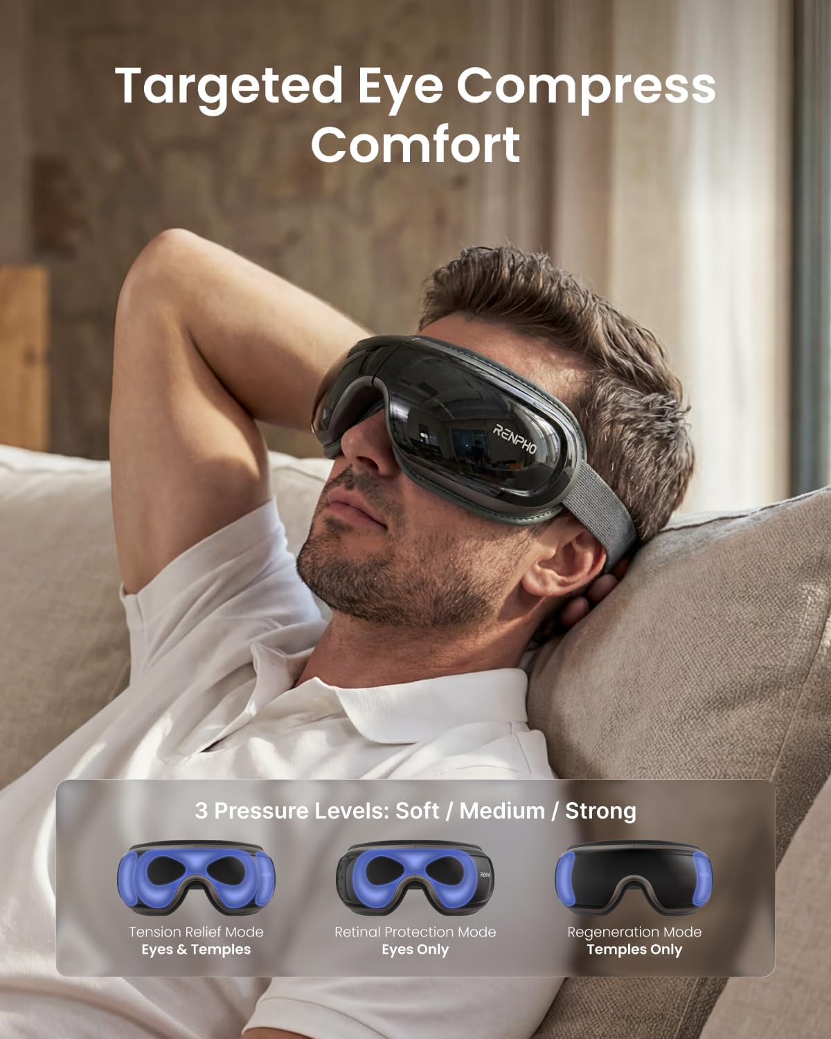 RENPHO Eyeris 3 Eye Massager with Heat and Cooling, Massaging Eye Mask