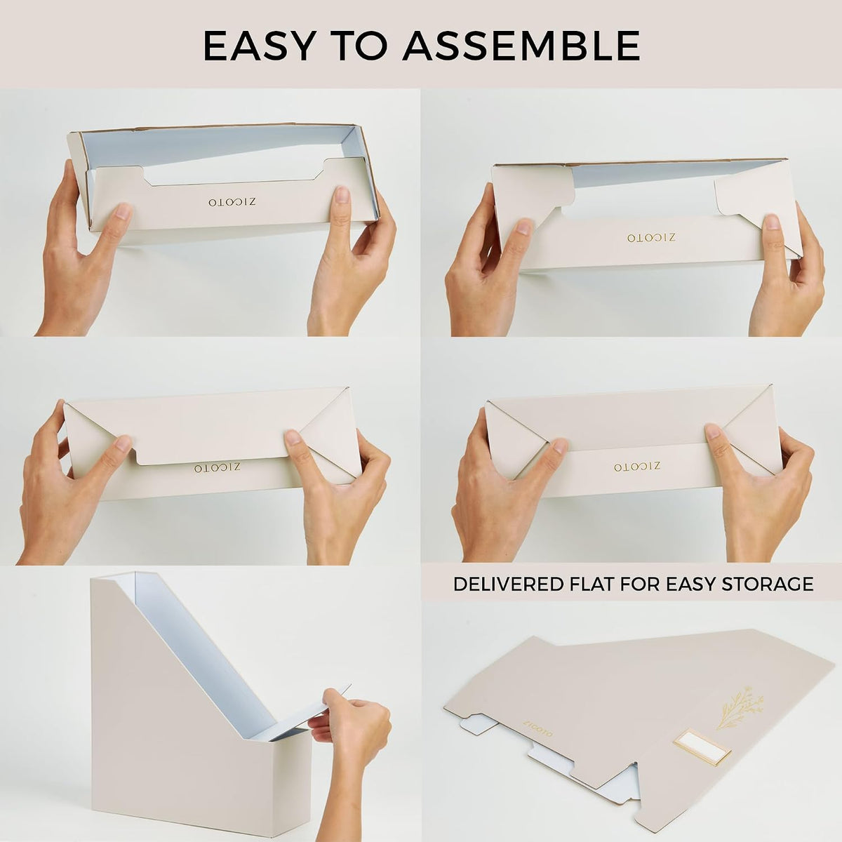 Beautiful Magazine Holder Set of 3 - Sturdy File Holder for Desk or Shelves