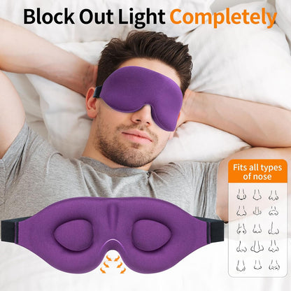 NEWVANGA Sleep Mask for Back and Side Sleeper, Block Out Light, Luxury Sleeping Eye Mask of 3D Night Blindfold, Zero Pressure Breathable Travel Eye Cover Black