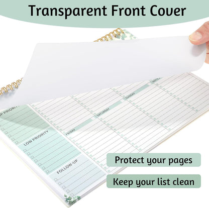 Thboxes Weekly To Do List Notepad, 8.5"x11" Desk Planner 52 Sheets, Green | 100GSM Paper Undated Habit Planner, Productivity Organizer Notepad, for Home School Office Work, Travel, College Essentials