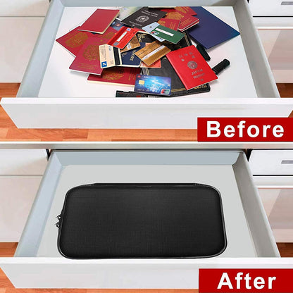 ENGPOW Small Fireproof Storage Organizer Case with Lock, 9”x 5.3”x 3.7”