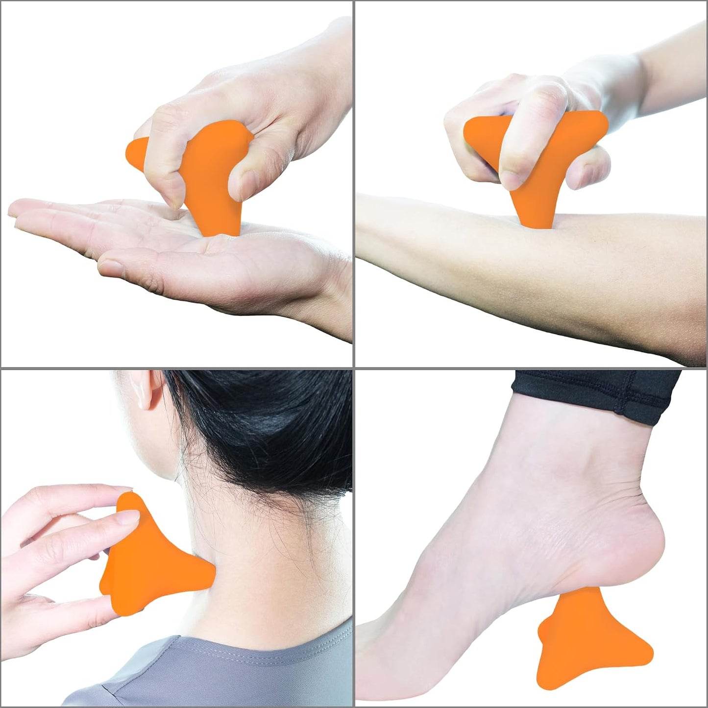 Manual Trigger Point Massage Tool. Small Massager Ball for Deep Tissue Myofascial Release Physical Therapy Foot Plantar Fasciitis Pain Relief Muscle Knot Psoas Hip Flexor Iliacus Release 3×2.6″(Blue)