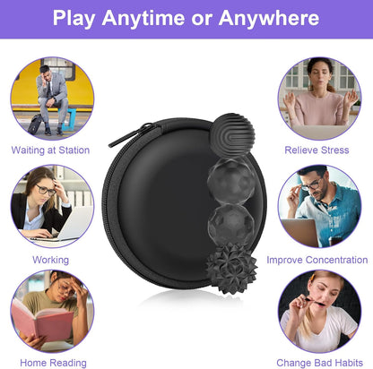 BUSOHA Silicone Fidget Balls - 4 Pack Fidget Toys Adults Sensory Toys Stress Balls for Adults Teens Gifts for Calming,Autism and ADHD Office