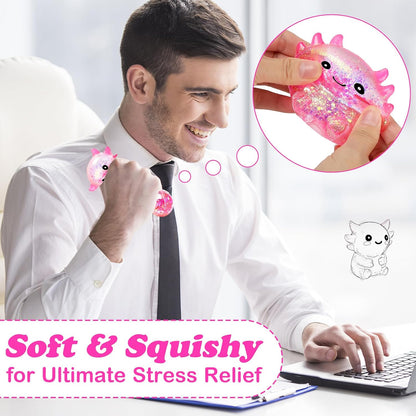 Axolotl Stress Balls for Adults, Squishy Axolotl Figurines Sensory Ball