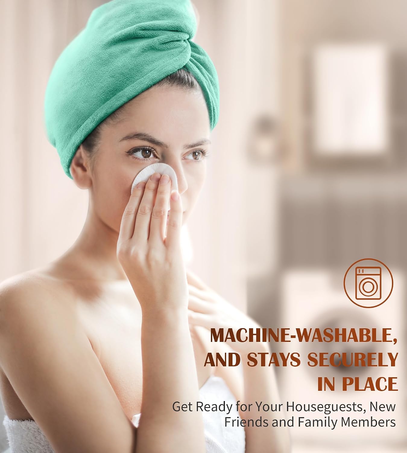 POPCHOSE Microfiber Hair Towel Wrap, 3 Pack Fast Drying Hair Turban, Stocking Stuffers for Women, Soft Ultra Absorbent, No Frizz Hair Wrap Towels for Women Wet Hair, Curly, Longer, Thicker Hair