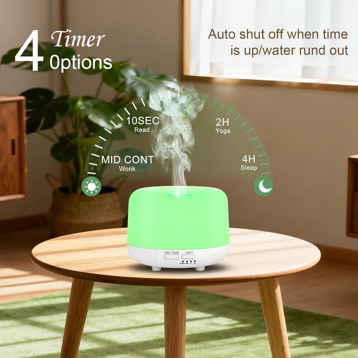 300ML Essential Oil Diffuser, Remote Control Ultrasonic Aromatherapy Oil Diffusers Cool Mist Humidifier, Waterless Auto-Off and 7 LED Light Colors for Bedroom, Yoga, SPA, Baby