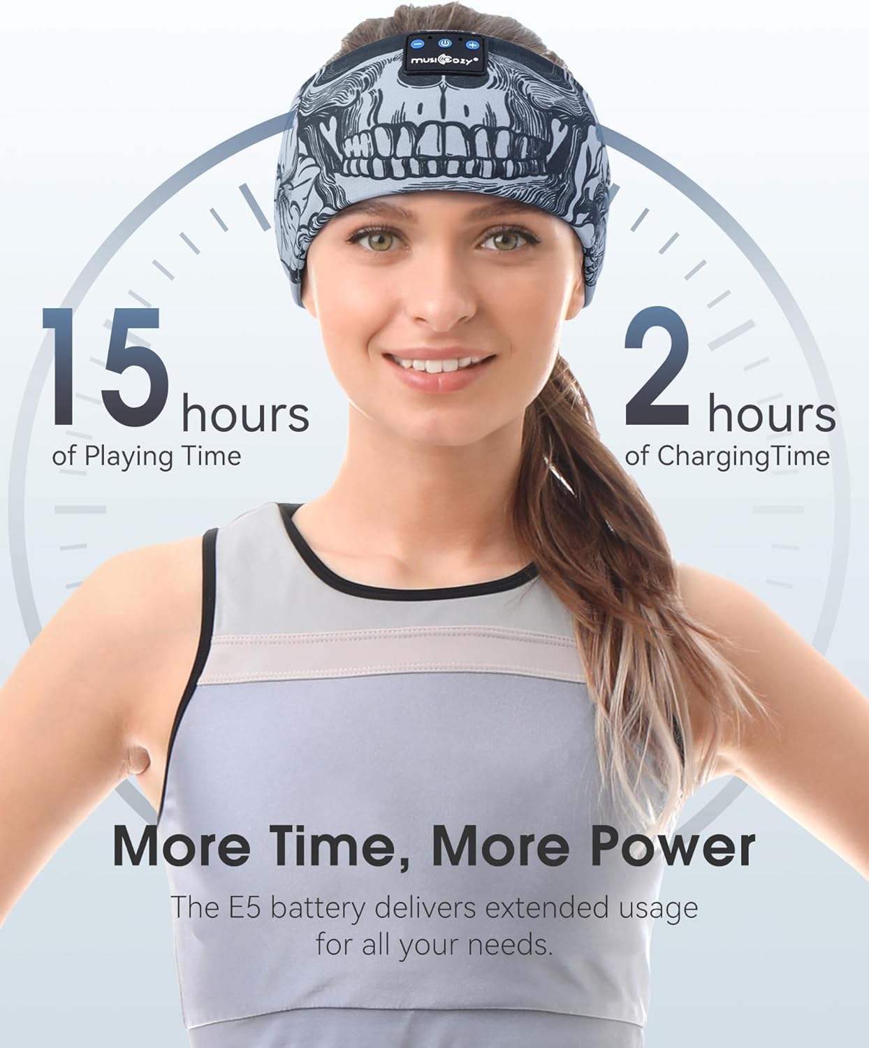 MUSICOZY Sleep Headphones Bluetooth 5.4 Headband, Sports Wireless Earphones Sweat Resistant Earbuds Sleeping Headphone with Ultra-Thin HD Stereo Speaker for Workout Running Cool Gadgets Unique Gifts