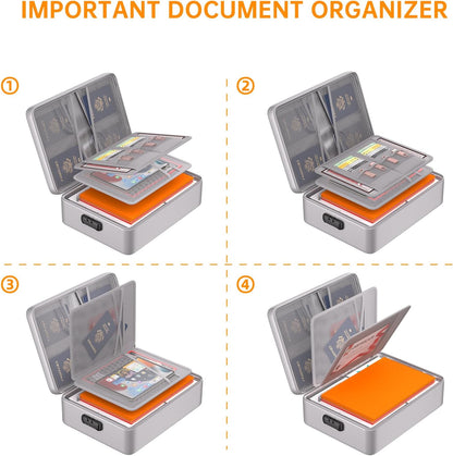 DocSafe 5200°F Fireproof Document Organizer Box with Lock, Heat Insulated