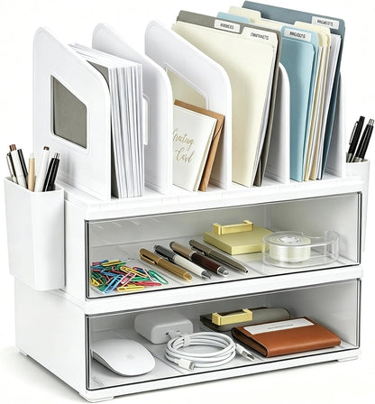 CiWiVOKi Vertical File Holder, PET Desk Organizer, Black