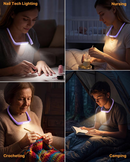 Reading Light, Rechargeable Neck Light, Stepless Dimming Book Light