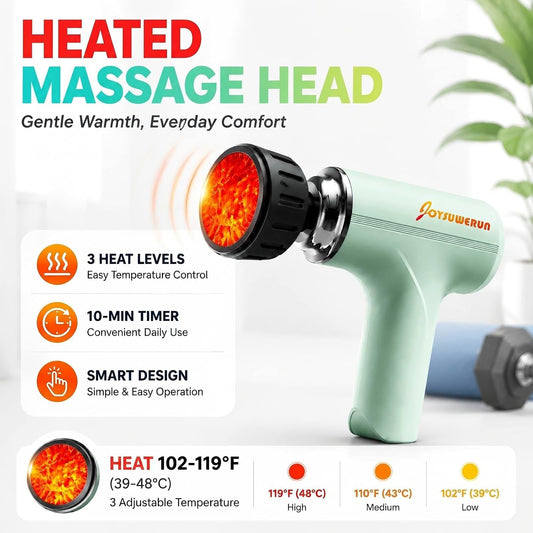 Massage Gun with Heat, Powerful Warming Massage, Home & Travel,Green