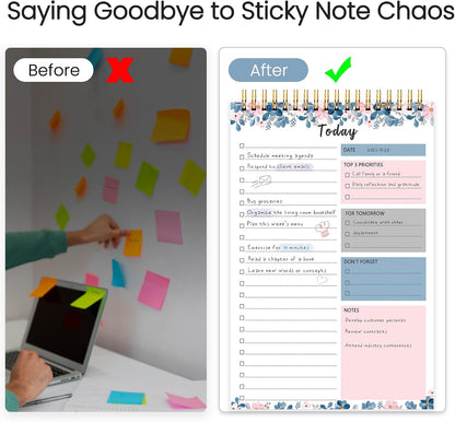 To Do List Notepad - To Do List Notebook for Work with 52 Sheets, Undated Daily Planner Perfect for Enhanced Productivity and Goal Achievement - Green