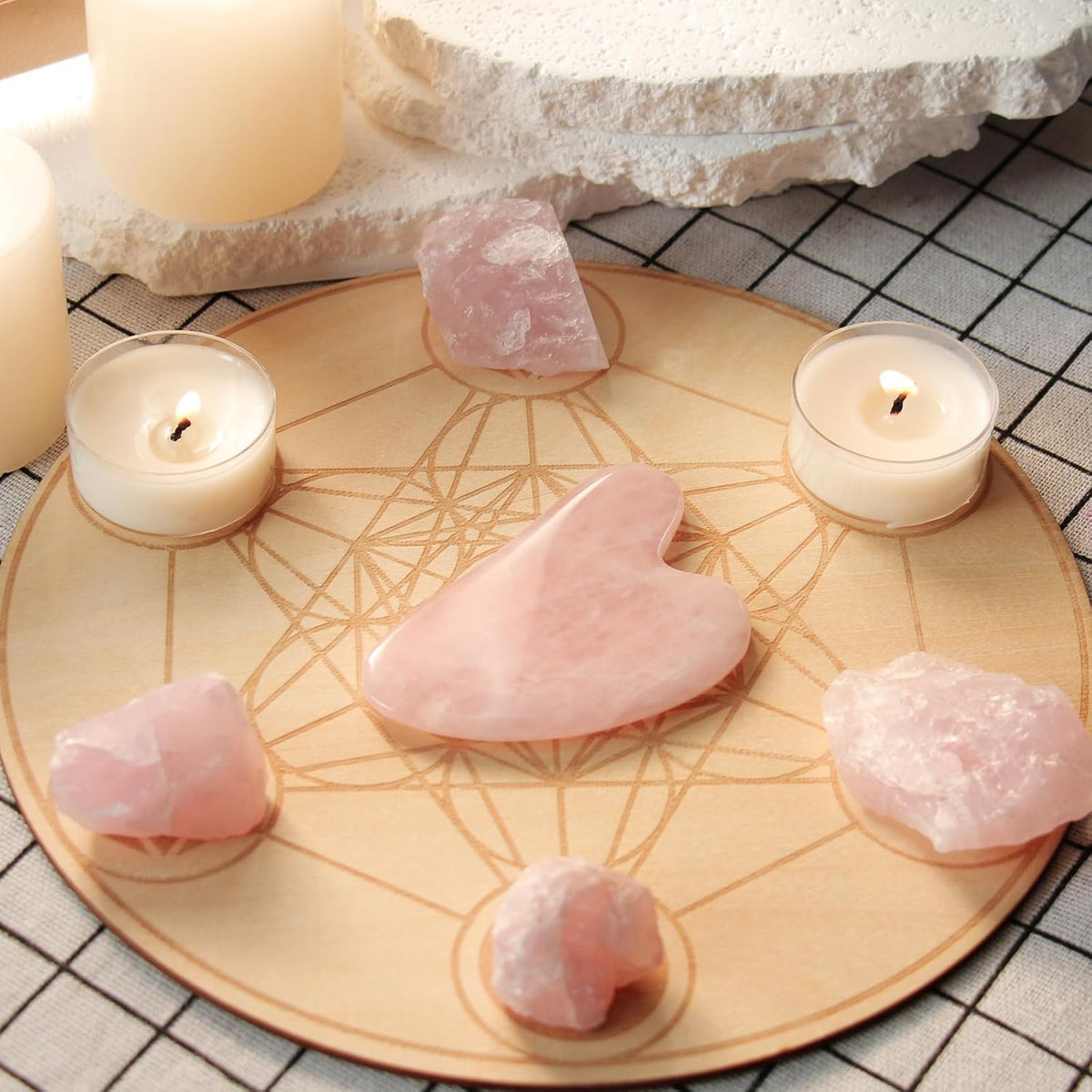 BAIMEI IcyMe Natural Rose Quartz Gua Sha Facial Sculpt Massage Tool-Pink