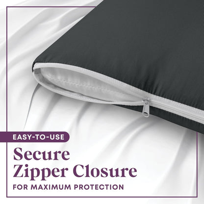 CirclesHome Pillow Protectors 4 Pack Standard Zippered - 100% Cotton Breathable Pillowcases - Protects Pillows from Dirt, Dust and Debri (Standard - Set of 4 - 20x26)