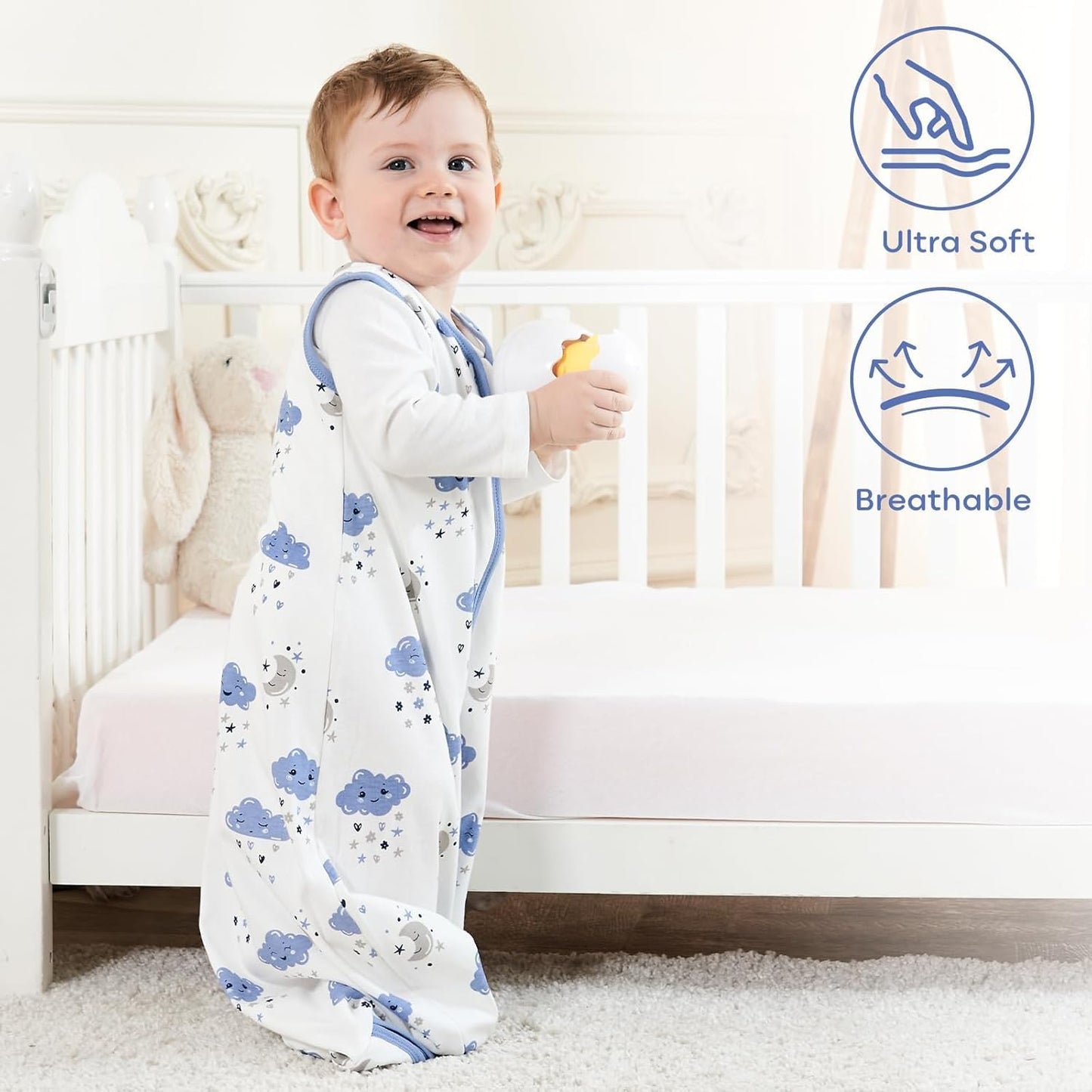 Yoofoss Baby Sleep Sack Baby Wearable Blanket 100% Cotton 2-Way Zipper Toddler Sleeping Sack
