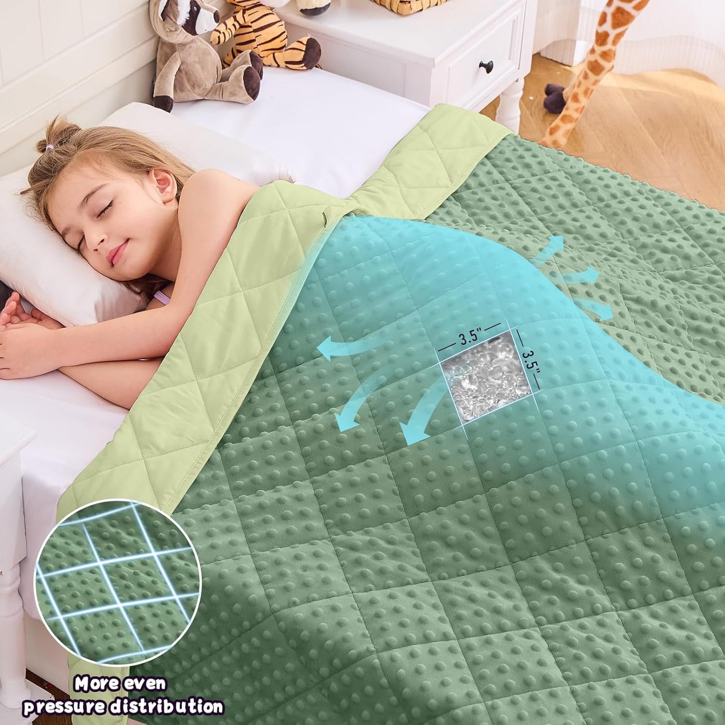 yescool Weighted Lap Pad 2 lb Blue Small Lap Blanket, Weighted Lap Blanket Cooling Heating Weighted Throw Blankets, Minky Blankets Gifts for Travel Outdoor Indoor, 20 * 30in