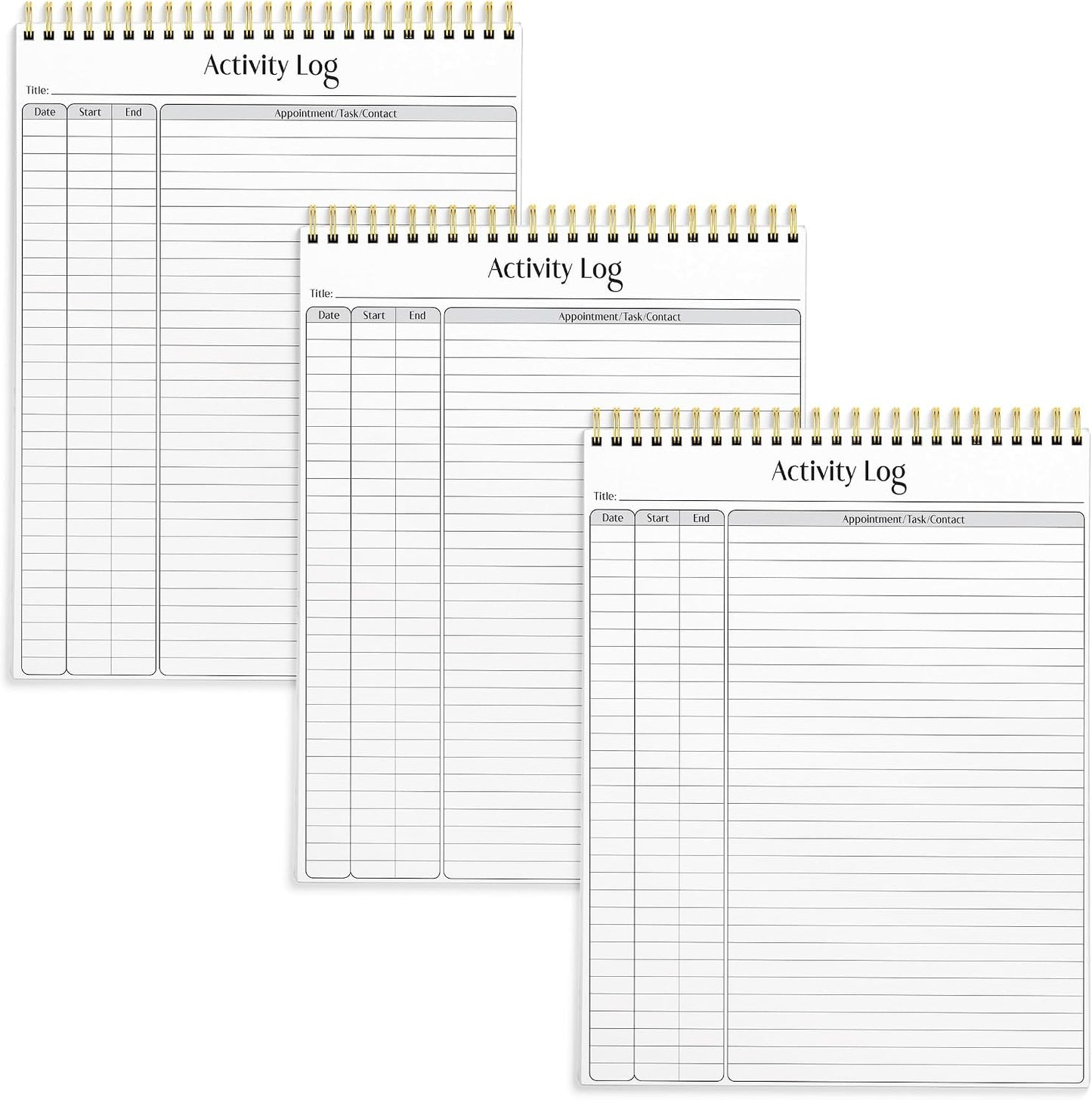 Better Office Products Activity Log Notepad, 8.5" x 11", Planning Note Pad, 50 Sheets, Double-Wire Spiral, Daily Time Tracking Productivity Checklist Organizer,(1 Pack)