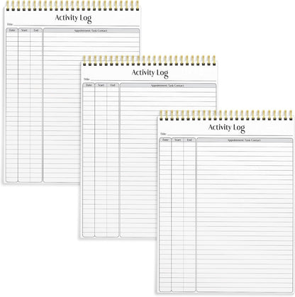 Better Office Products Activity Log Notepad, 8.5" x 11", Planning Note Pad, 50 Sheets, Double-Wire Spiral, Daily Time Tracking Productivity Checklist Organizer,(1 Pack)