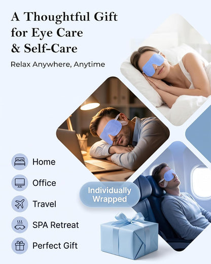 16 Pack Steam Eye Mask for Dry Eyes: Self-Heating Warm Compress for Stye Relief & Digital Eye Strain, FSA&HSA Eligible, Travel & Spa Essential, Disposable, No Microwave, Self-Care Gift, Unscented