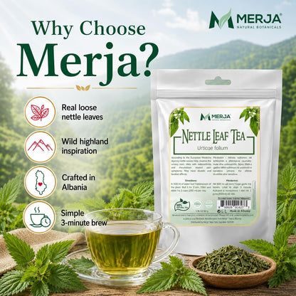 Merja Herbs Nettle Leaf Tea - Bone Wellness & Pain Relief - Natural Caffeine Free - Loose Tea - 100% Natural & Premium Quality 50gr 1.8 oz