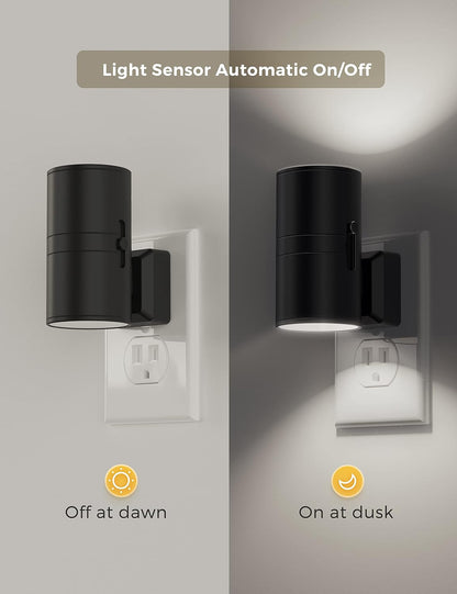 L LOHAS LED Night Light, Amber Nightlight, Dimmable Night Light 100LM, Light Sensor, Yellow Nightlight, Sleep Light for Kids, Soft & Warm Light for Bedroom, Hallway, Bathroom, 2 Pack