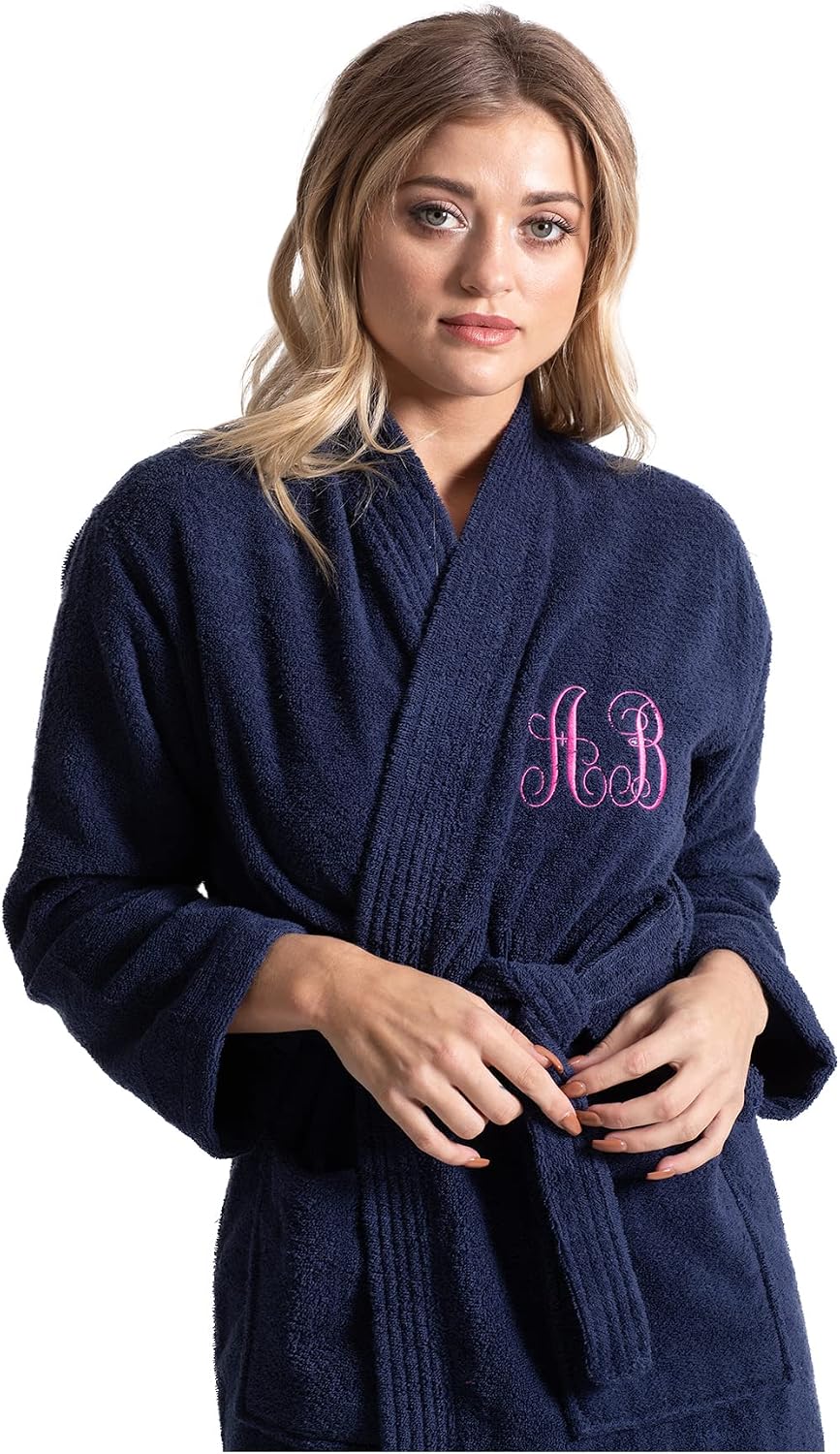 Turkuoise Soft & Absorbent Towel Robe, 100% Cotton Turkish Terry Cloth Kimono Bathrobes for Women