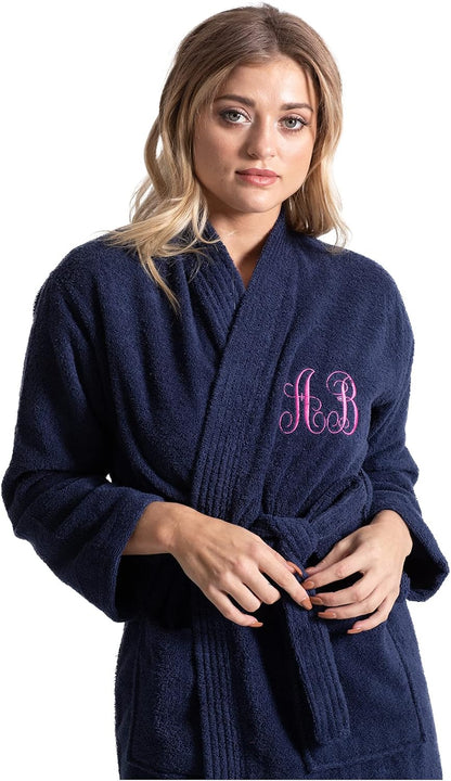Turkuoise Soft & Absorbent Towel Robe, 100% Cotton Turkish Terry Cloth Kimono Bathrobes for Women