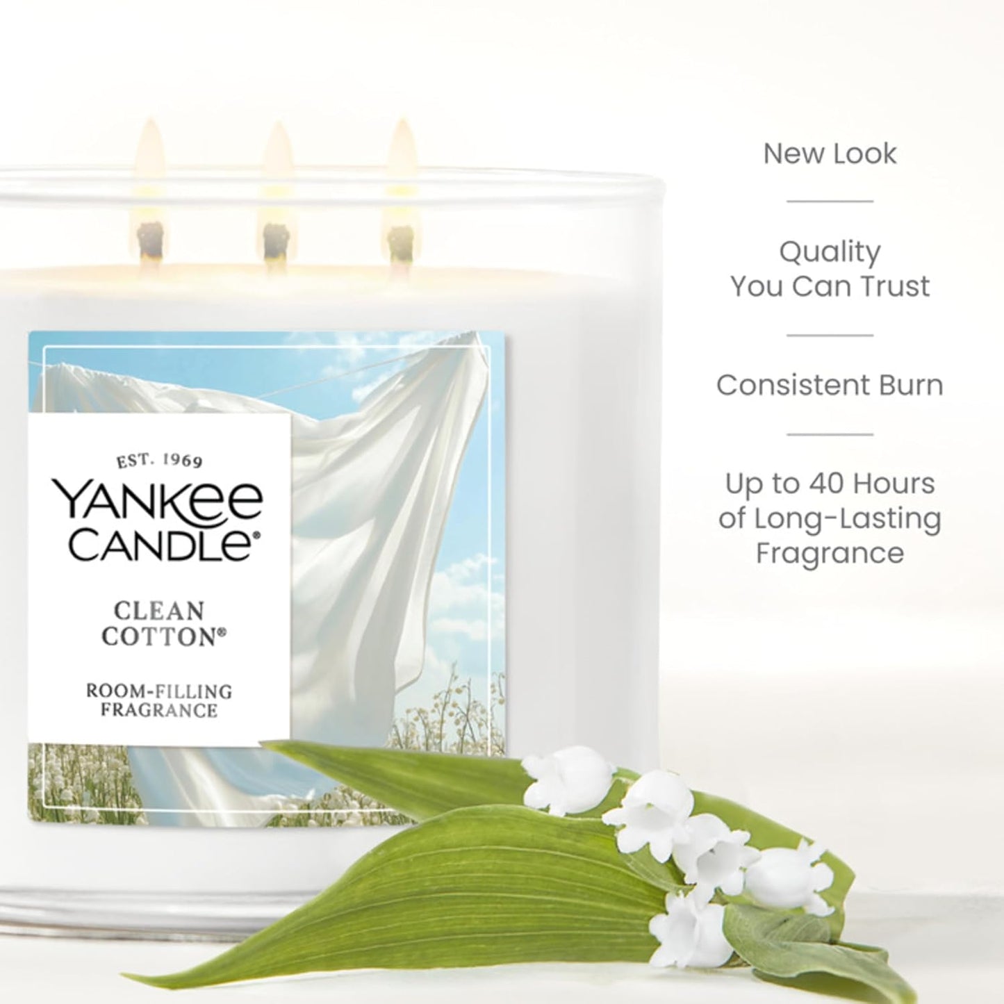 Yankee Candle Sage & Citrus, Scented Candle, 14.5oz 3-Wick Candle Jar with up to 40 Hours Burn Time, Giftable