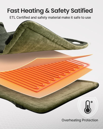 RENPHO Fathers Day Dad Gifts, Electric Heating Pad - 6 Heat Levels for Neck Shoulder and Back, Birthday Gifts for Women Men, Weighted Pad for Snug Fit, ETL Certified, FSA Eligible, 24"x33" Gray