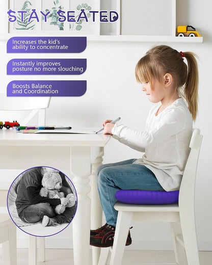 Wobble Cushion with Inflation Pump - Wobble Disk Balance Disc Wiggle Seat for Sensory Kids, Balance Pads
