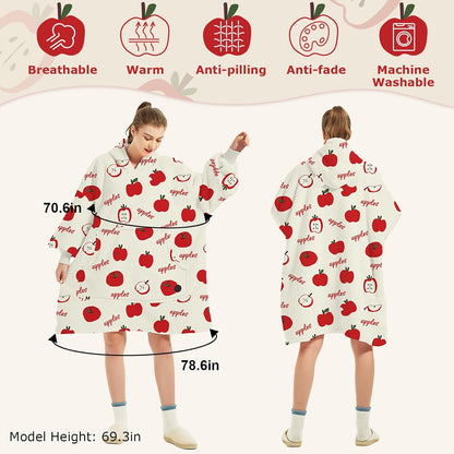 THREE POODLE Wearable Blanket Hoodie for Women, Oversized Sherpa Sweatshirt Blanket for Adults Men, Cozy Hooded Blankets, Gifts for Teen Girls Women Mom Sister