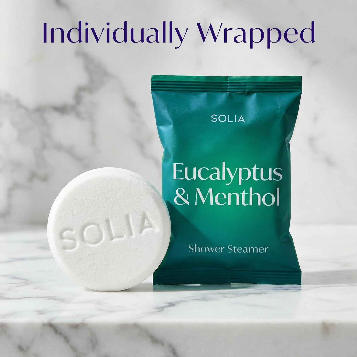 Solia Natural Lavender Shower Steamers - Patent-Pending - Real Essential Oil Lavender Tablets, Spa Steamers Aromatherapy, 7-Pack