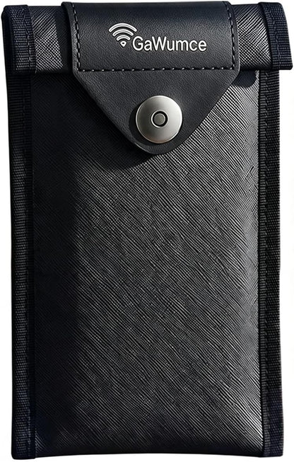 Faraday Bag for Phones & Car Keys Military Grade [5G/Bluetooth/WiFi/GPS] Signal Blocker，Detachable Wrist Strap, Fireproof & Waterproof Anti-Tracking Signal Blocker Phone Bag (Black)