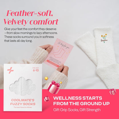 COOLMATE Fuzzy Socks for Women Gift Box – Cozy Soft Cloud Socks for Spa Home, Mother’s Day Gifts for Mom Grandma