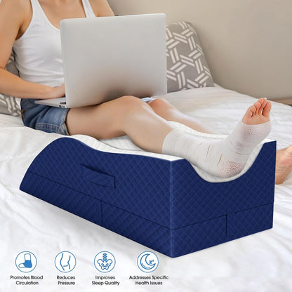 TranquilRelax Leg Elevation Pillows for After Surgery, Wedge Pillow, Grey
